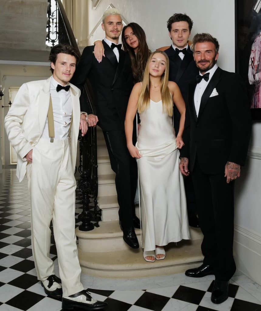  David and Victoria Beckham and family 